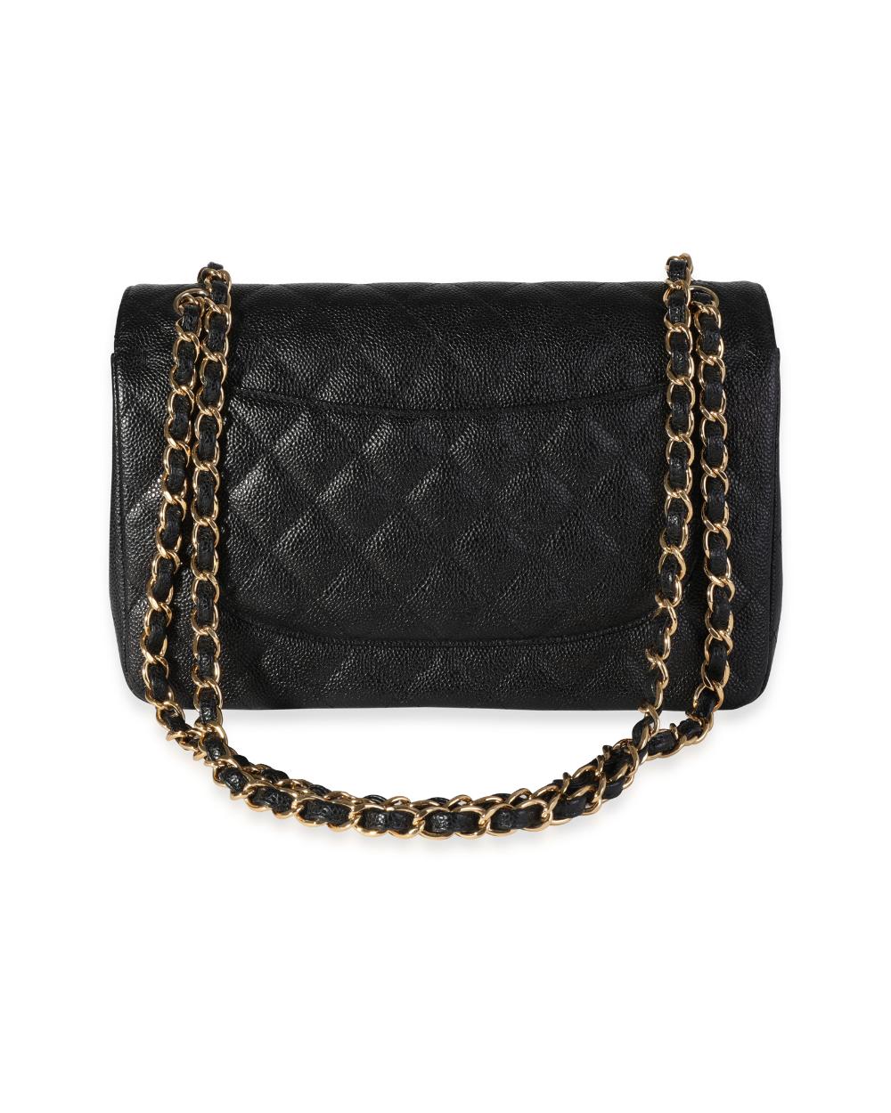 Black Leather Chanel Flap Bag