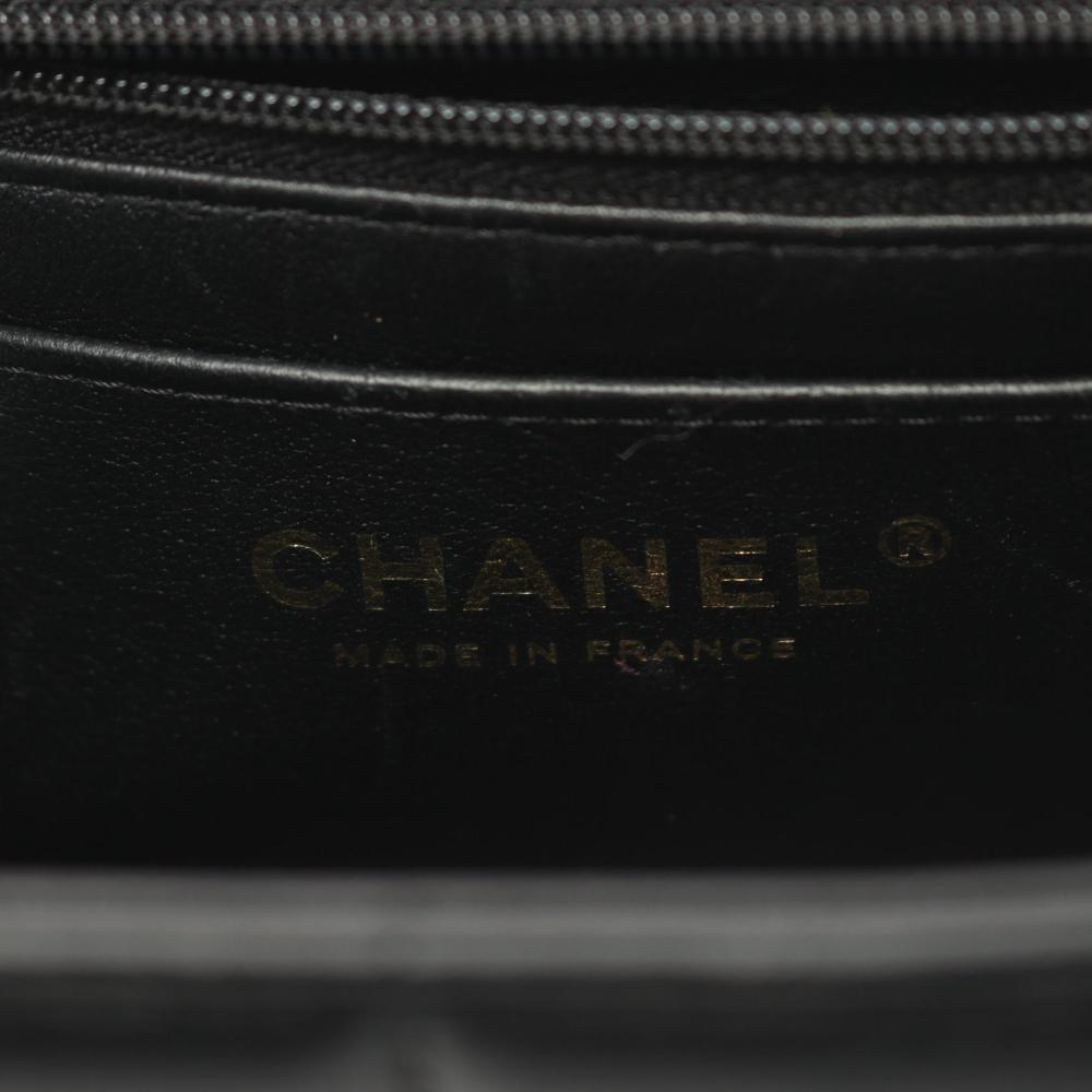 Black Leather Chanel Flap Bag