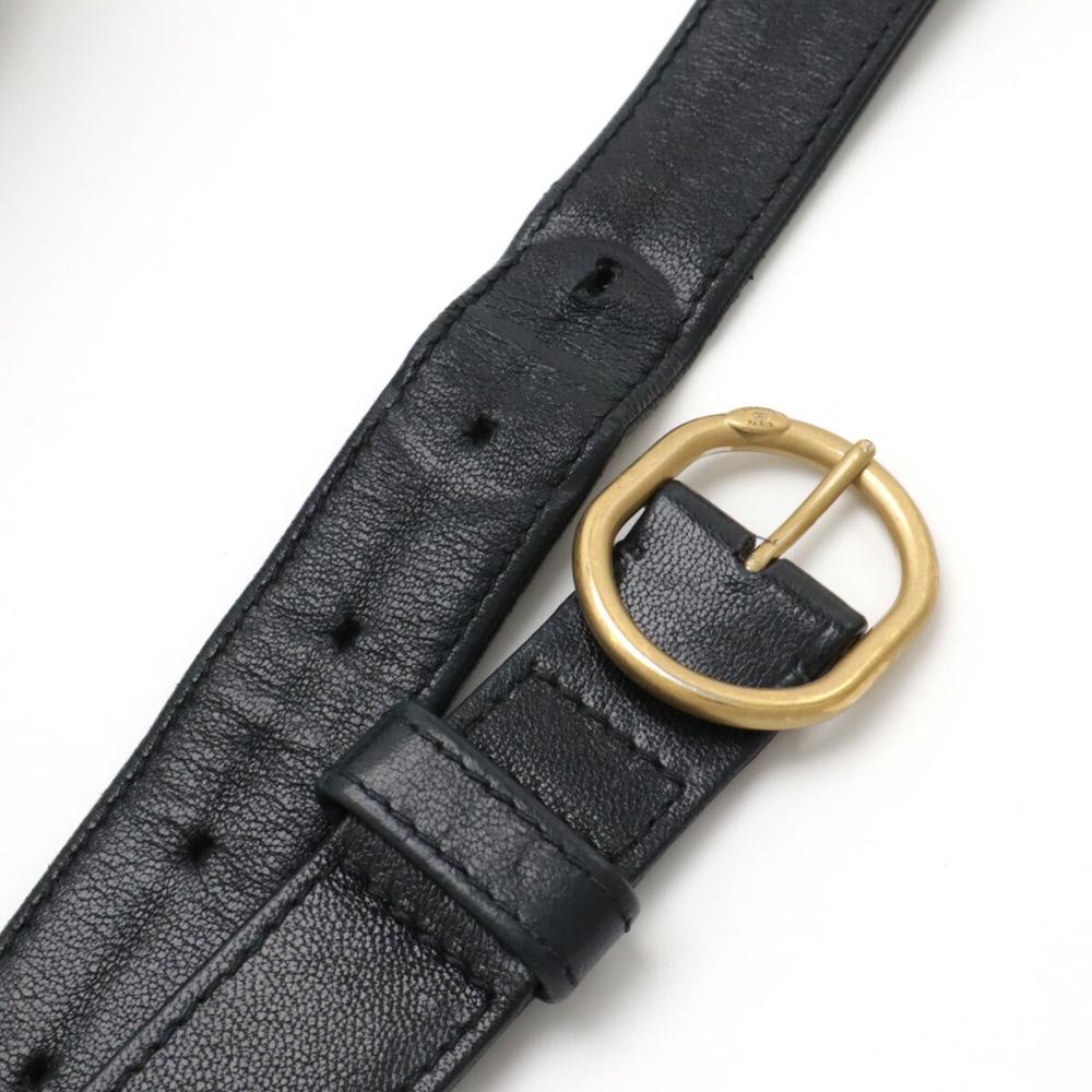 Black Leather Chanel Belt Bag