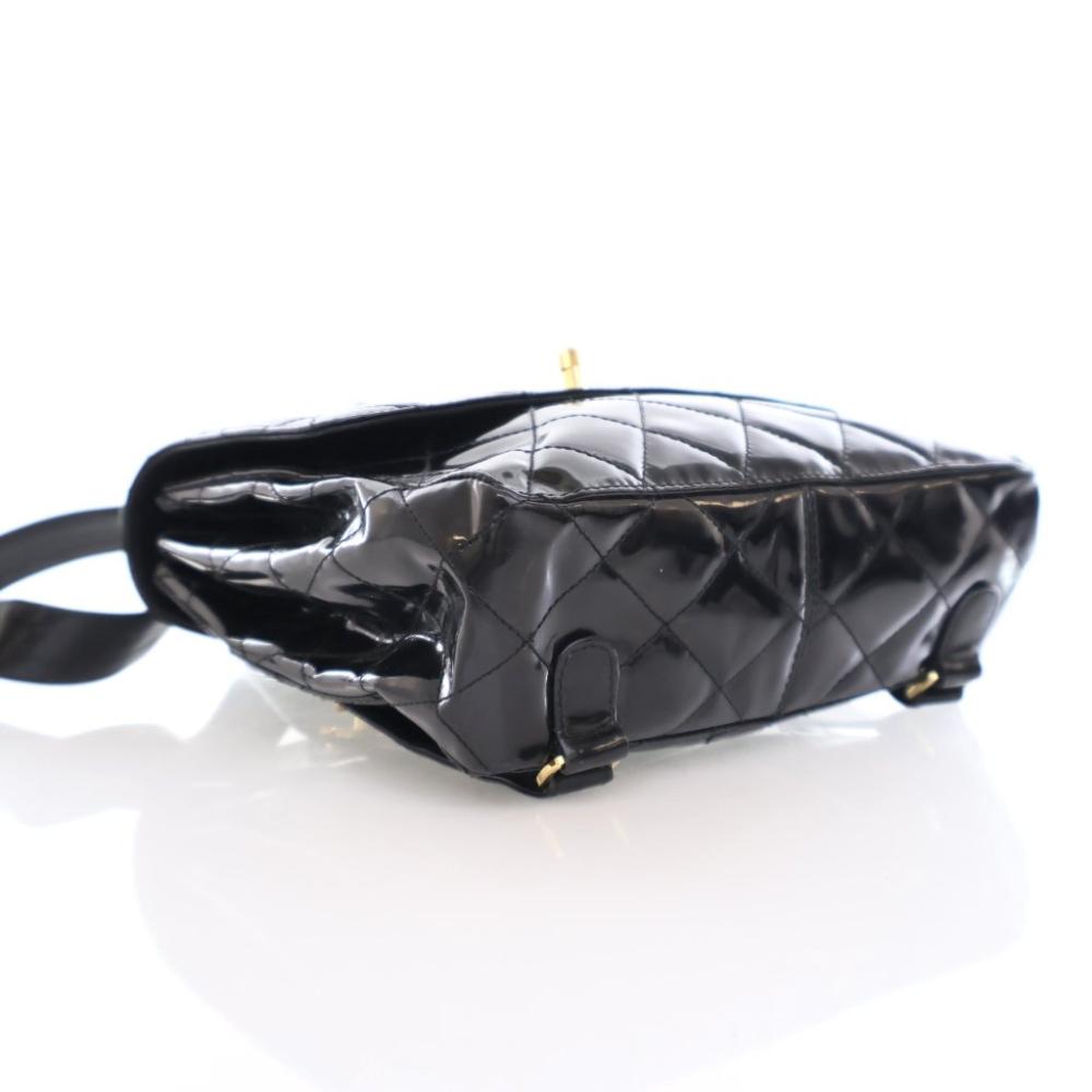 Black Leather Chanel Backpack