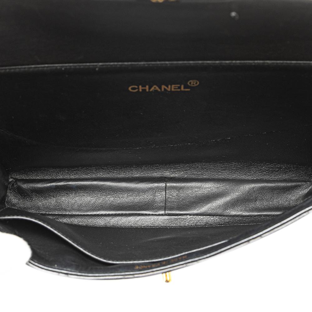 Black Leather Chanel Flap Bag