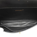 Black Leather Chanel Flap Bag