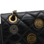 Black Leather Chanel Shoulder Bag