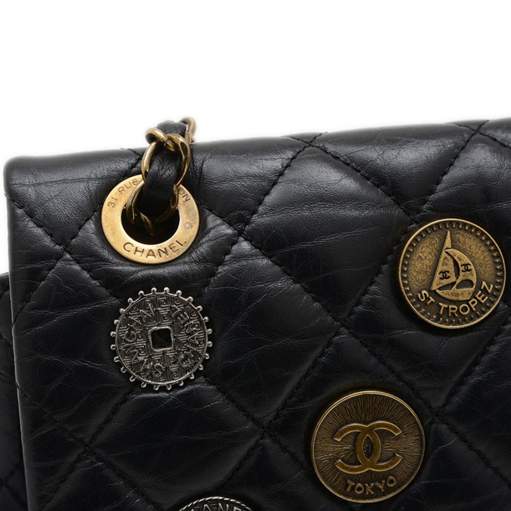 Black Leather Chanel Shoulder Bag