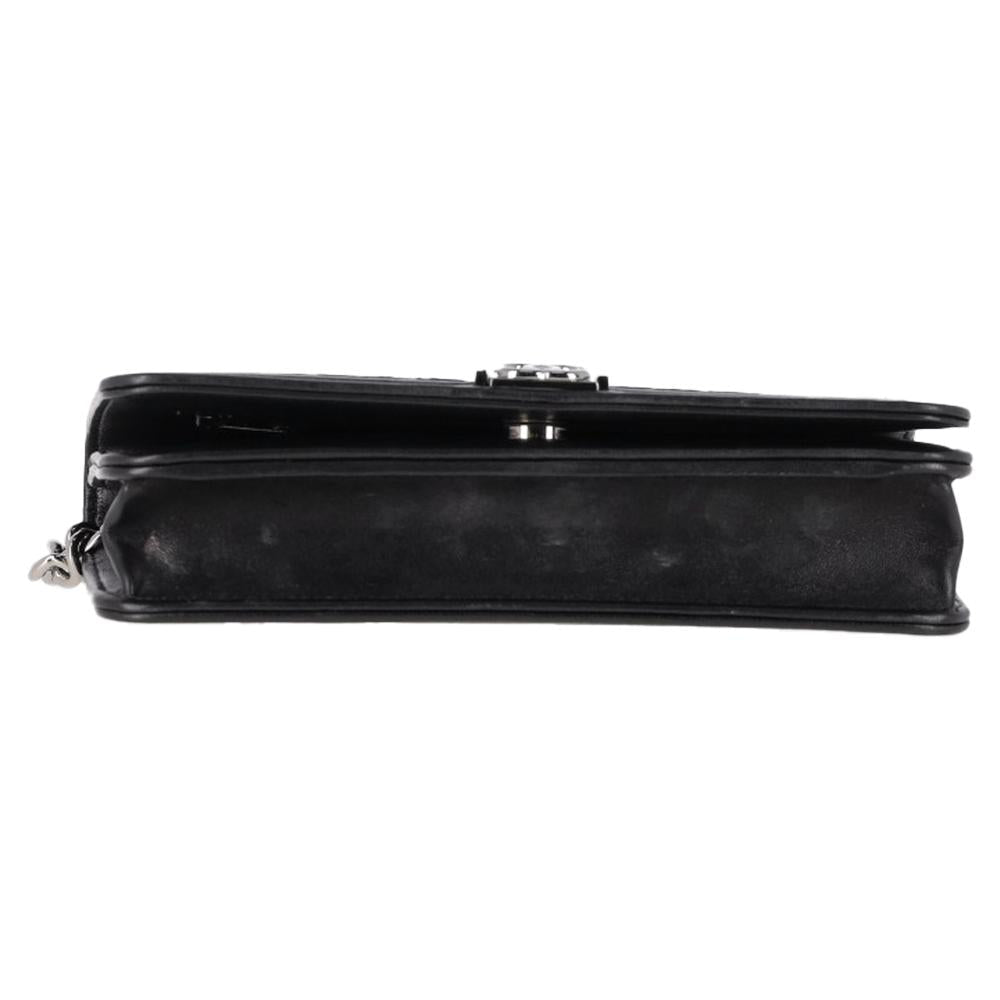 Black Leather Chanel Shoulder Bag