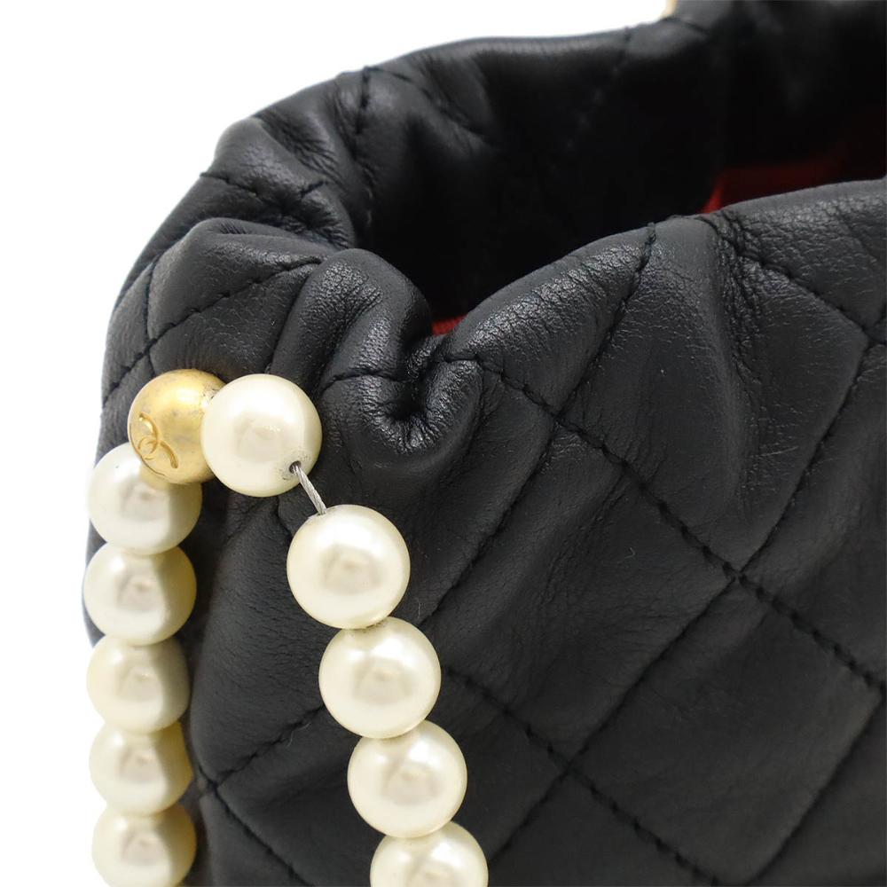 Black Leather Chanel Shoulder Bag