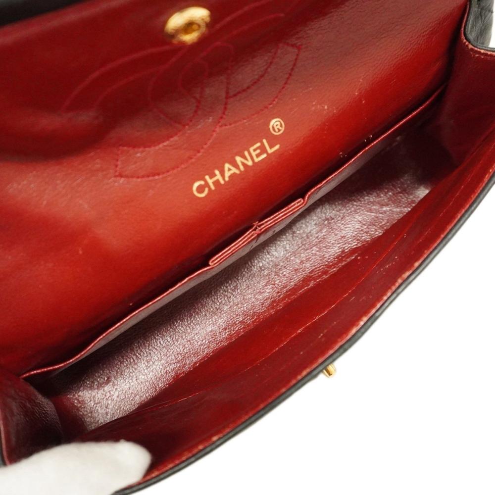Black Leather Chanel Flap Bag