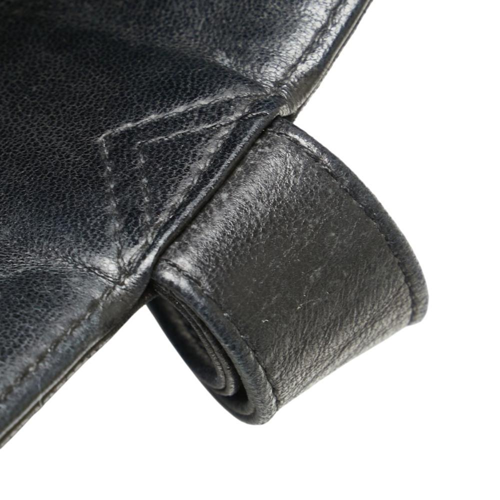 Black Leather Chanel Shoulder Bag