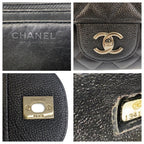 Black Leather Chanel Shoulder Bag