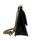 Black Leather Chanel Flap Bag
