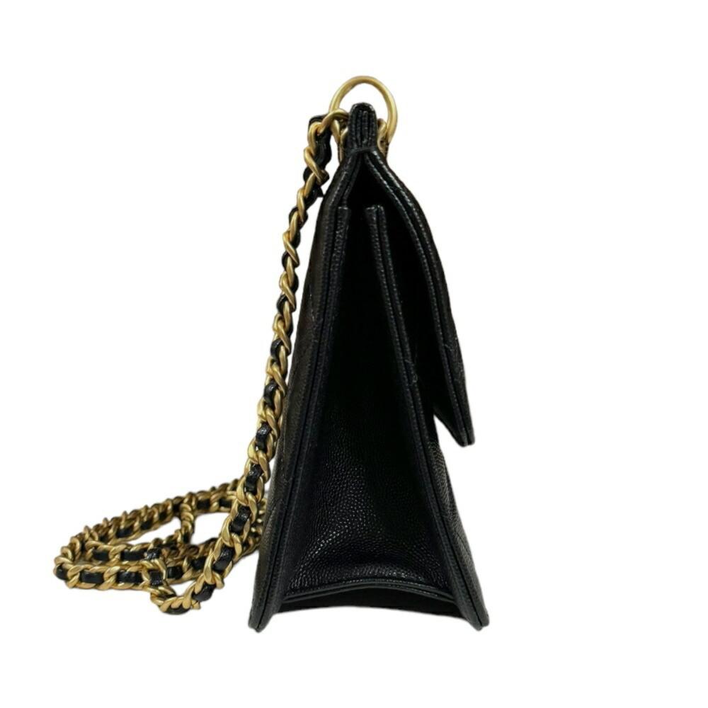 Black Leather Chanel Flap Bag