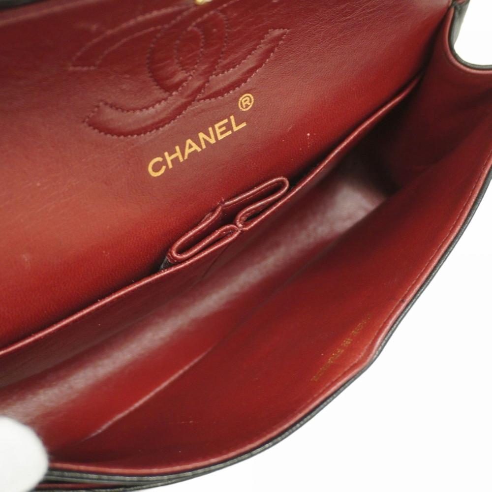 Black Leather Chanel Flap Bag