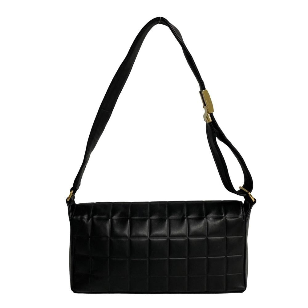Black Leather Chanel Shoulder Bag
