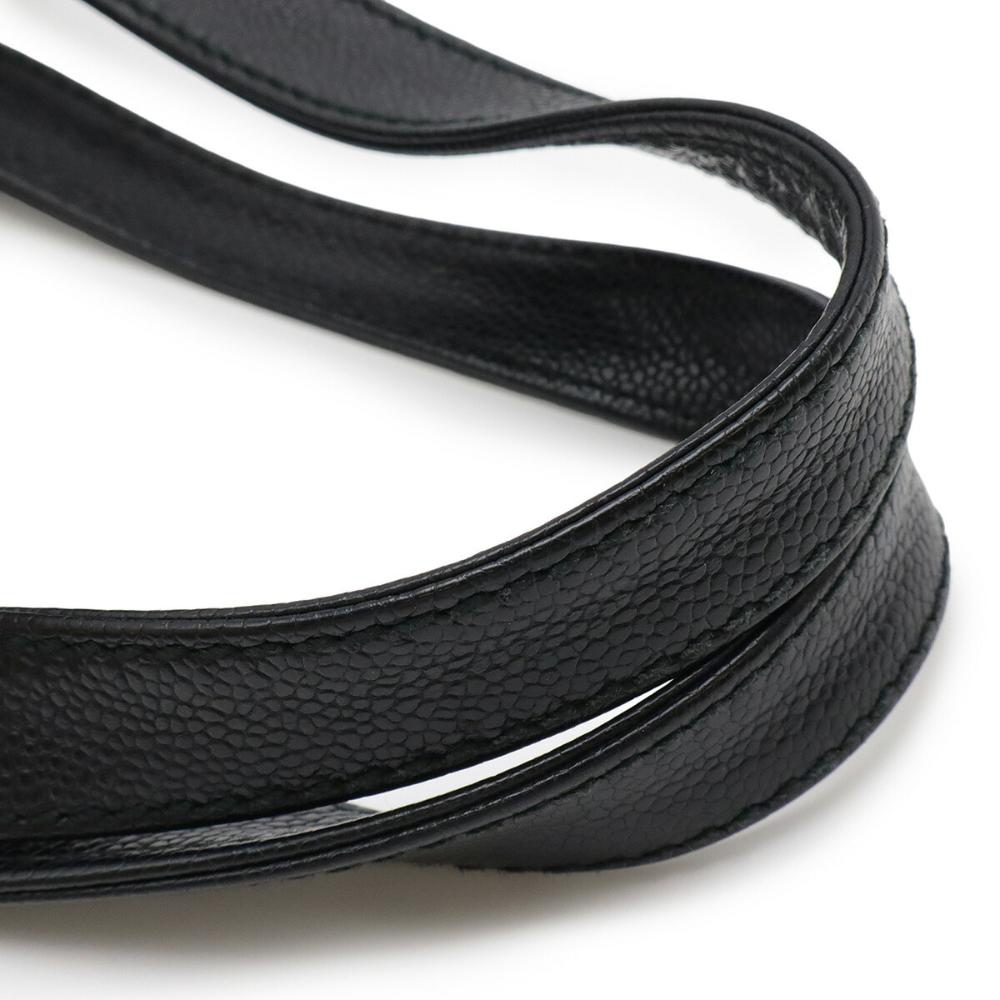 Black Leather Chanel Shoulder Bag