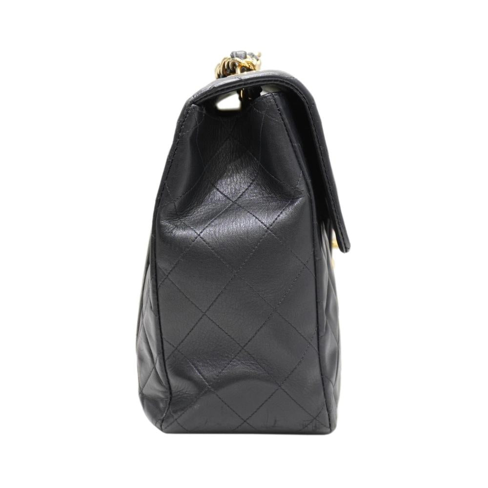 Black Leather Chanel Shoulder Bag