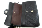 Black Leather Chanel Shoulder Bag