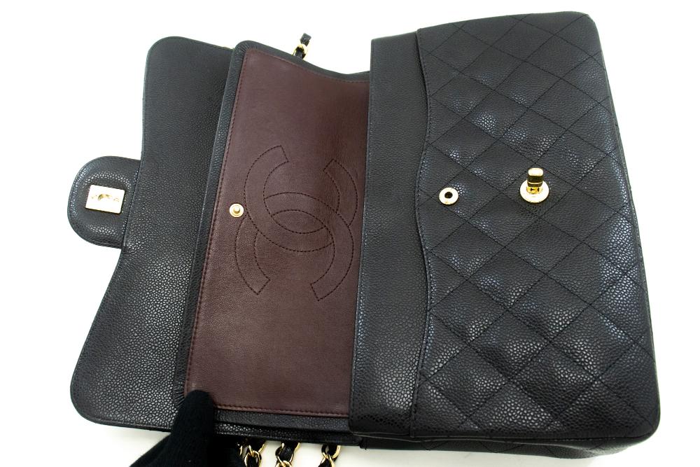 Black Leather Chanel Shoulder Bag