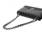 Black Leather Chanel Flap Bag