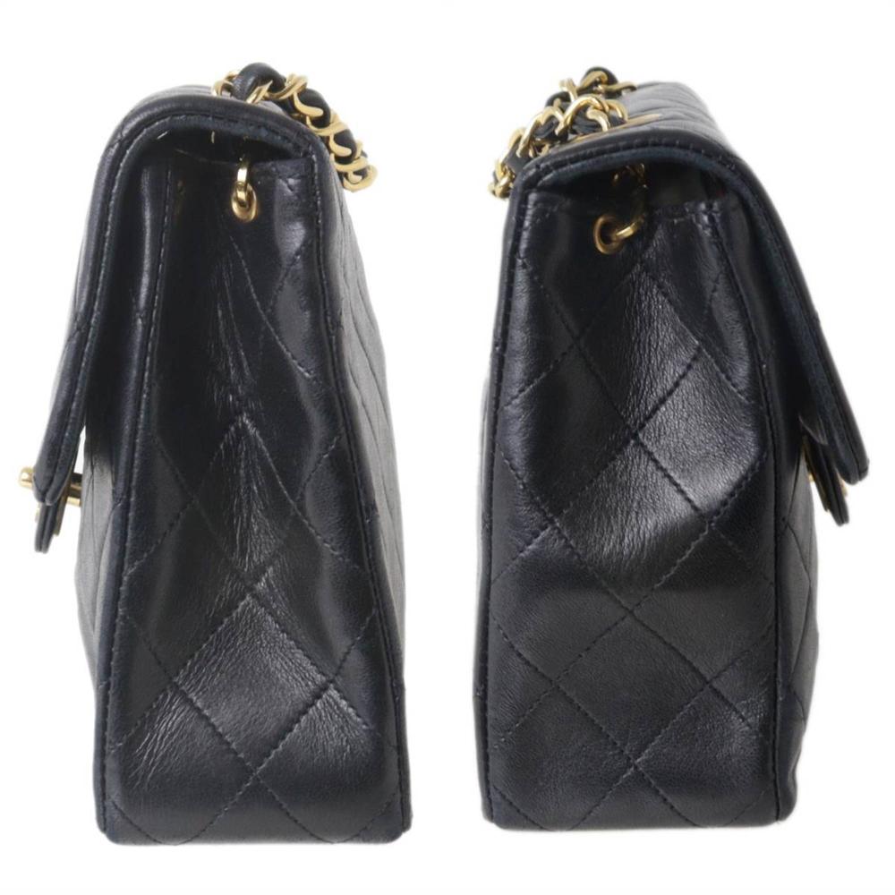 Black Leather Chanel Shoulder Bag