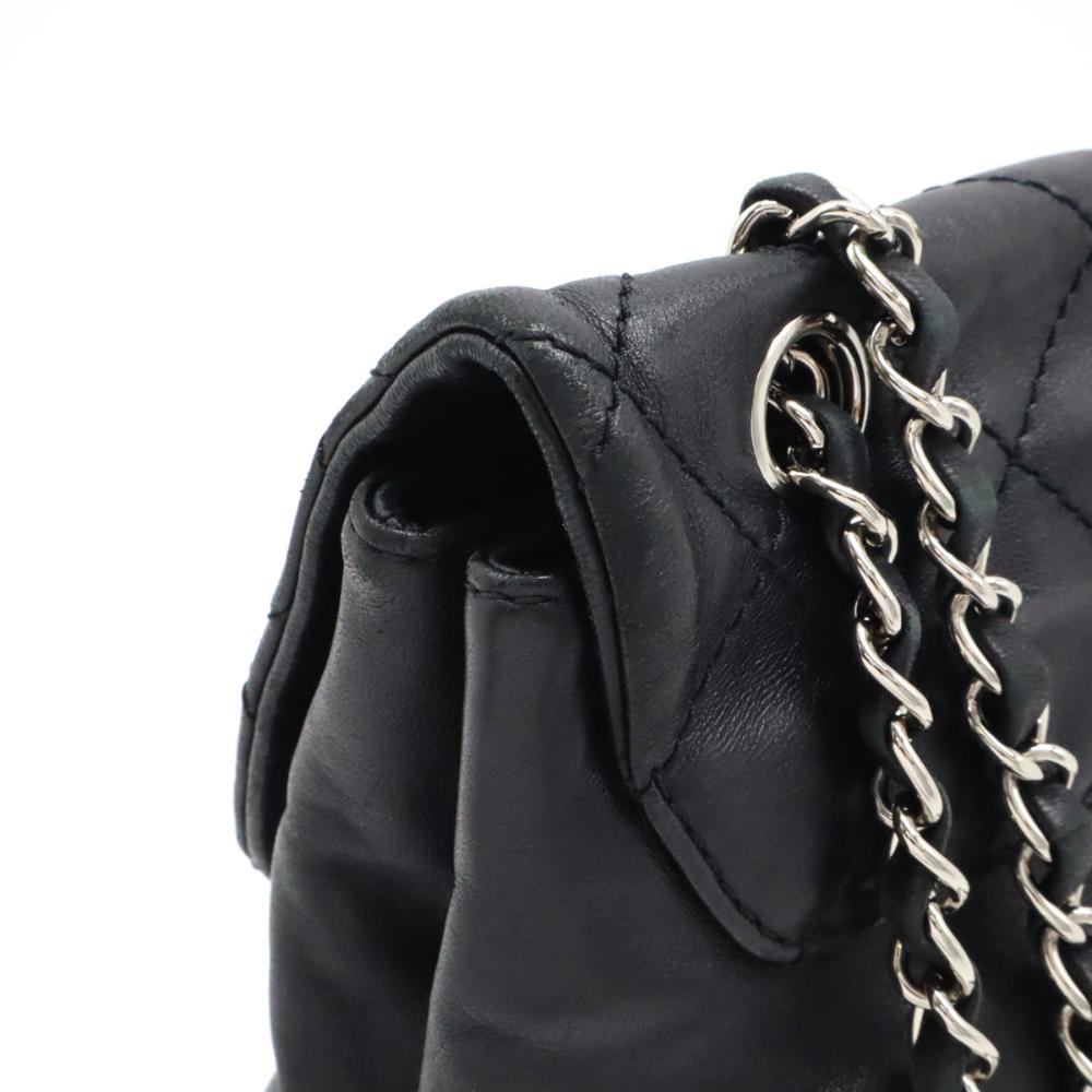 Black Leather Chanel Shoulder Bag
