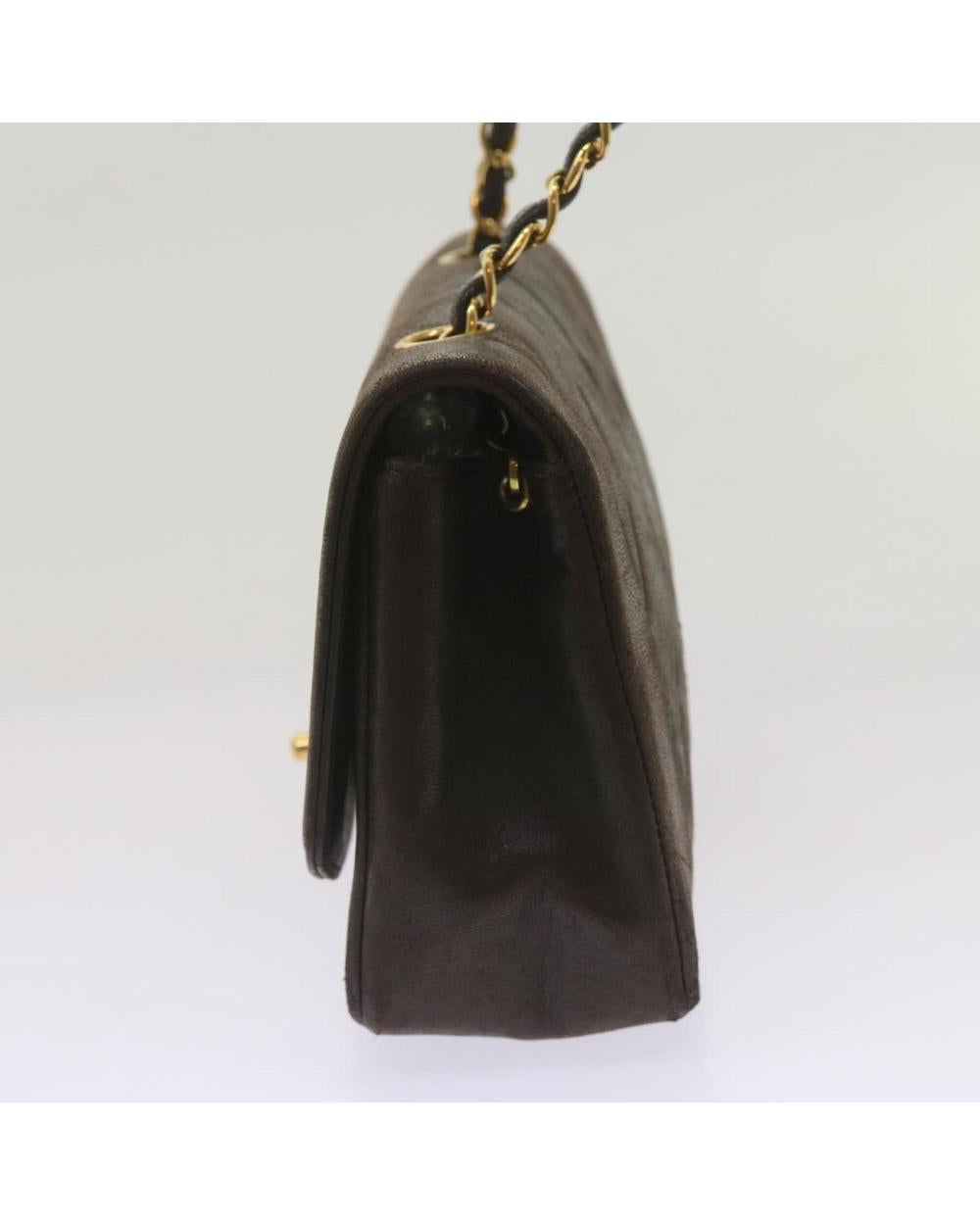 Black Leather Chanel Shoulder Bag