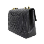 Black Leather Chanel Shoulder Bag
