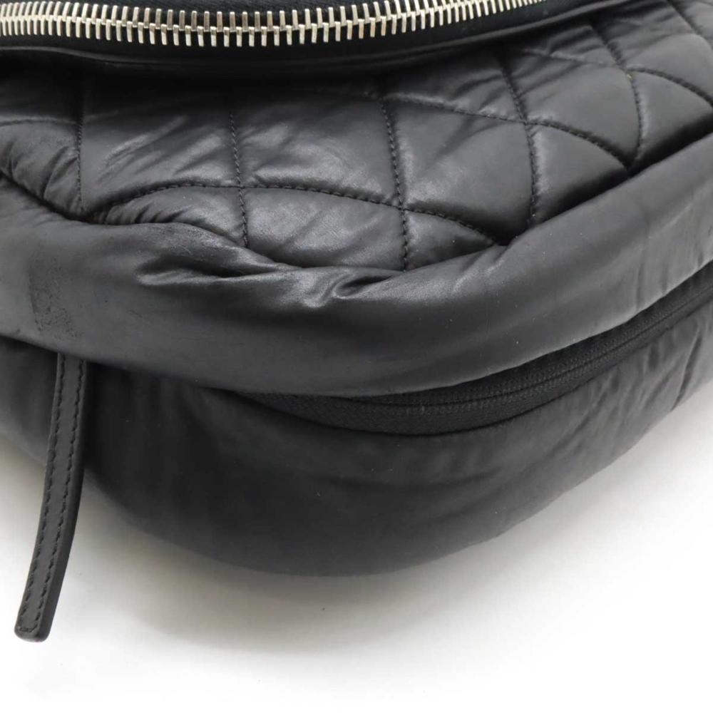 Black Leather Chanel Crossbody Bag