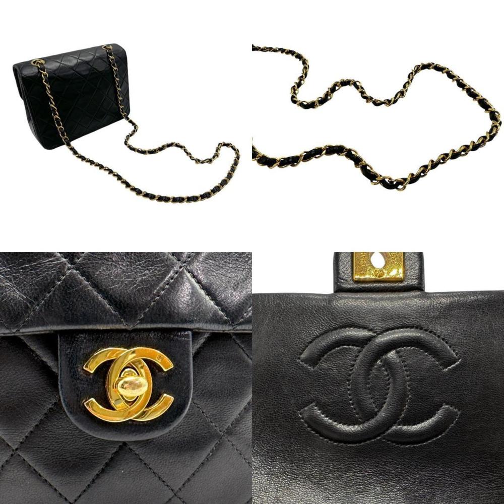 Black Leather Chanel Flap Bag
