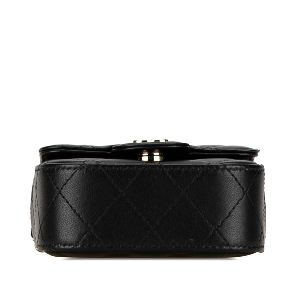Black Leather Chanel Wallet On Chain