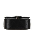 Black Leather Chanel Wallet On Chain