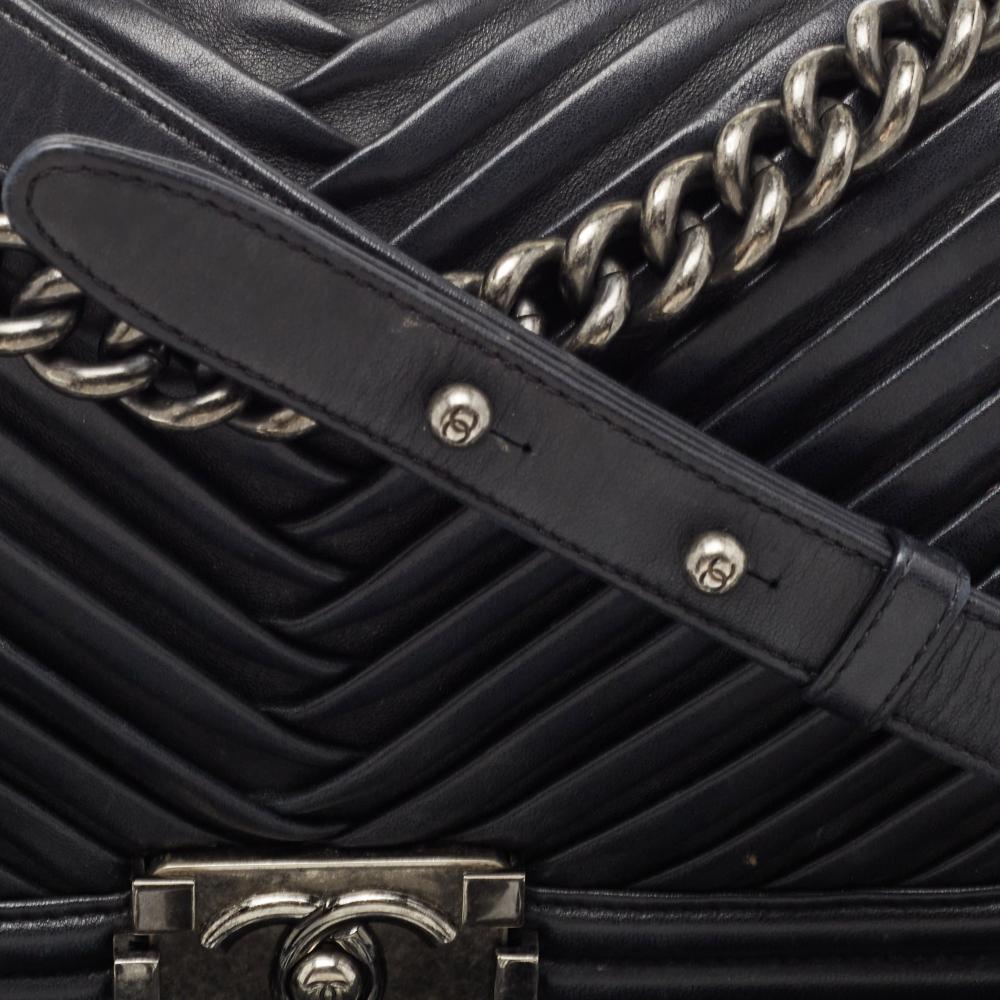 Black Leather Chanel Flap Bag