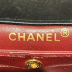 Black Leather Chanel Flap Bag