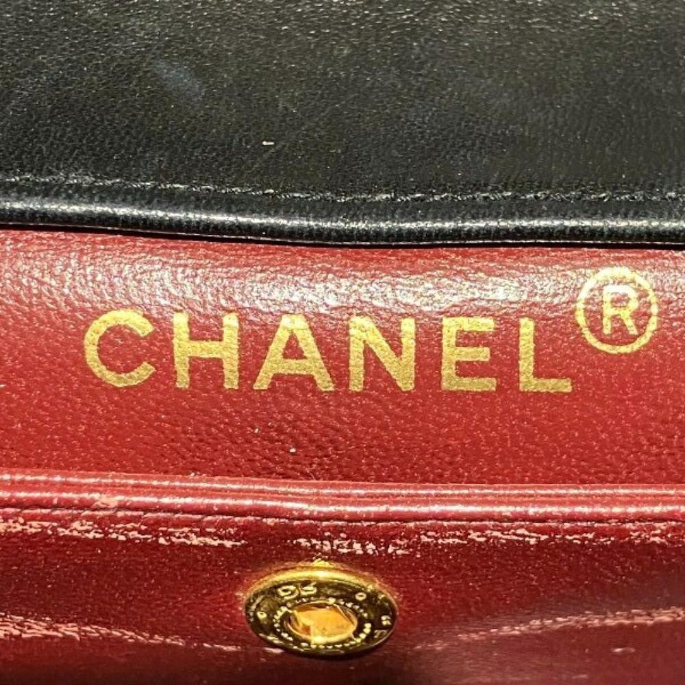 Black Leather Chanel Flap Bag