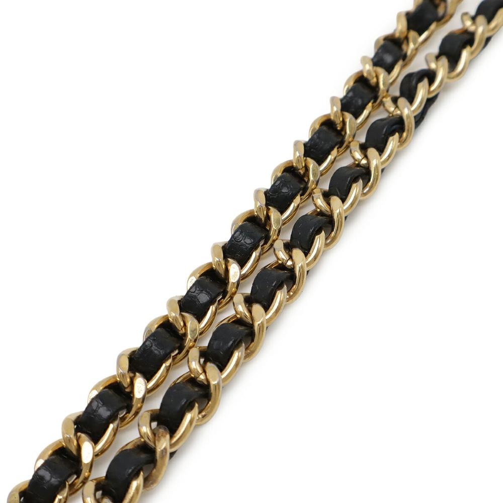 Black Leather Chanel Wallet On Chain