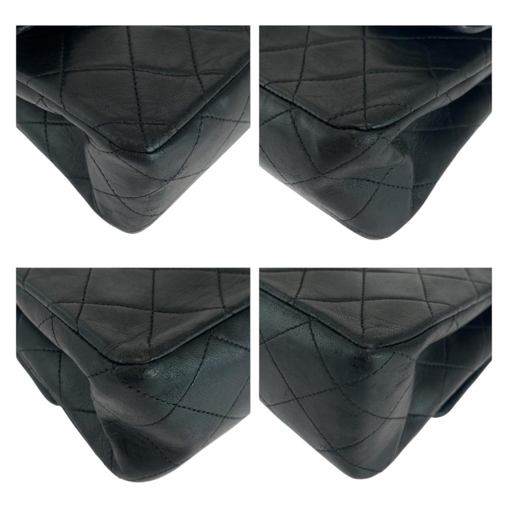 Black Leather Chanel Flap Bag