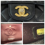 Black Leather Chanel Flap Bag