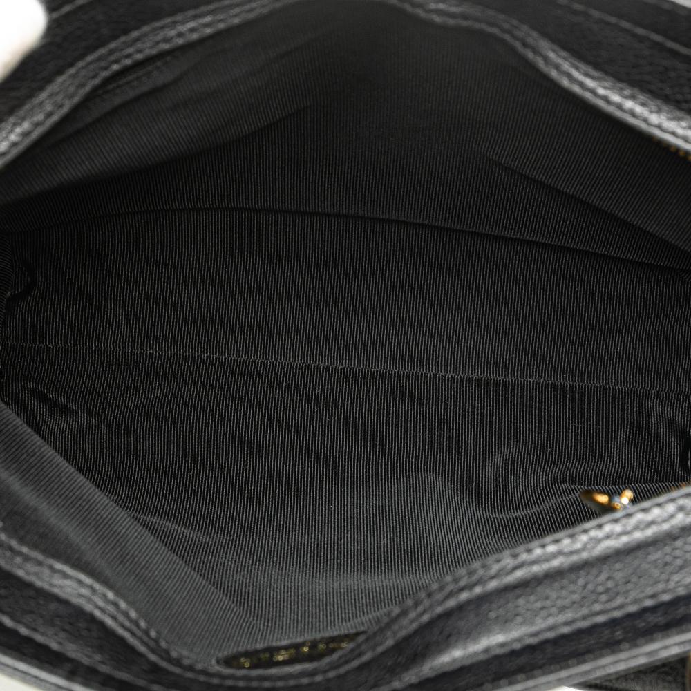 Black Leather Chanel Shoulder Bag