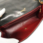 Black Leather Chanel Shoulder Bag