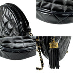 Black Leather Chanel Shoulder Bag