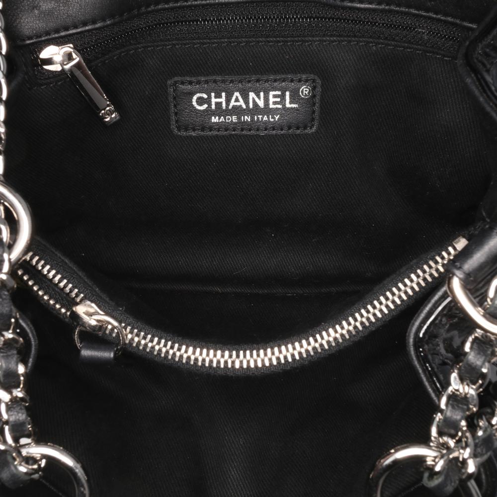 Black Leather Chanel Flap Bag