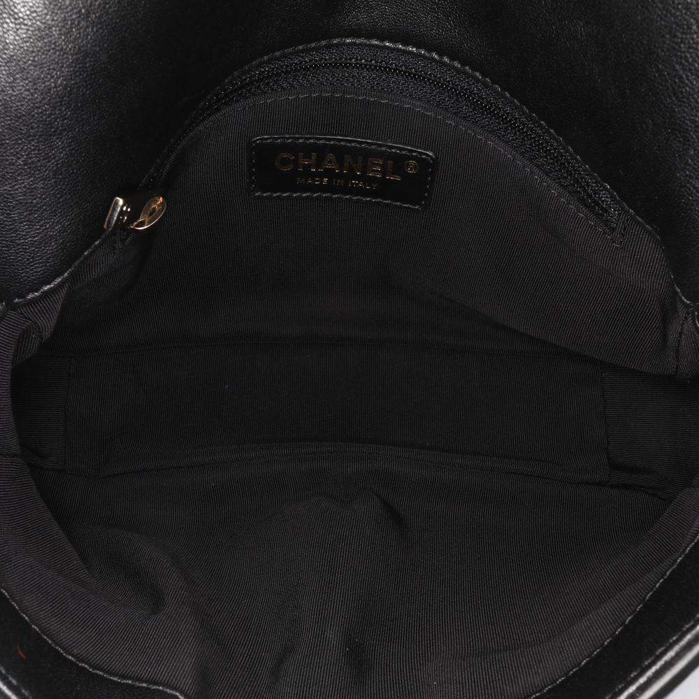 Black Leather Chanel Flap Bag