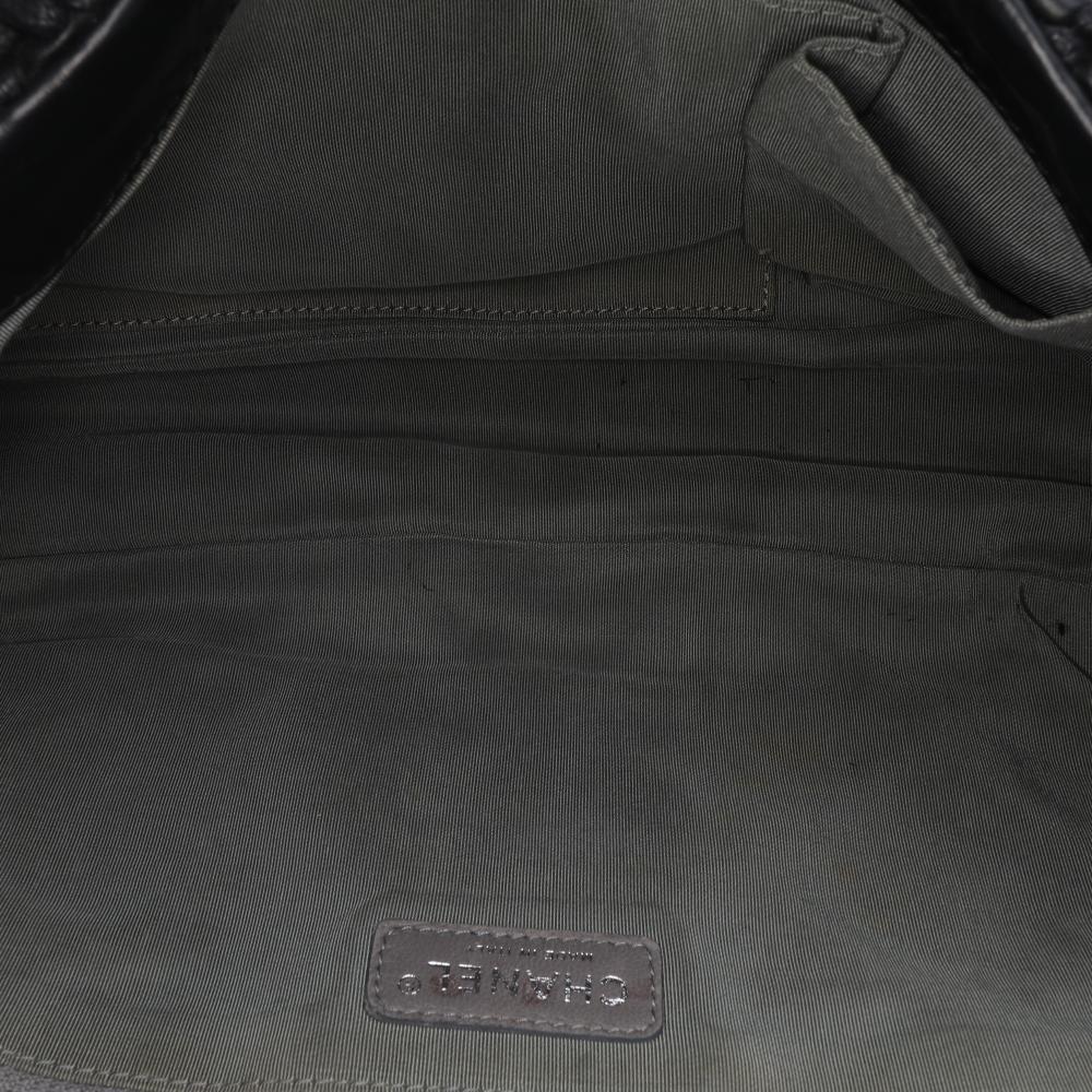 Black Leather Chanel Shoulder Bag