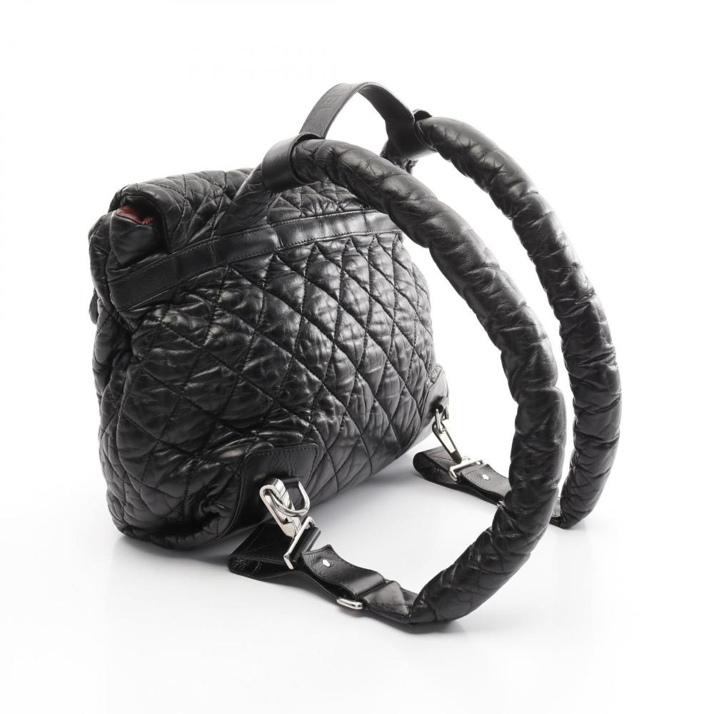 Black Leather Chanel Backpack