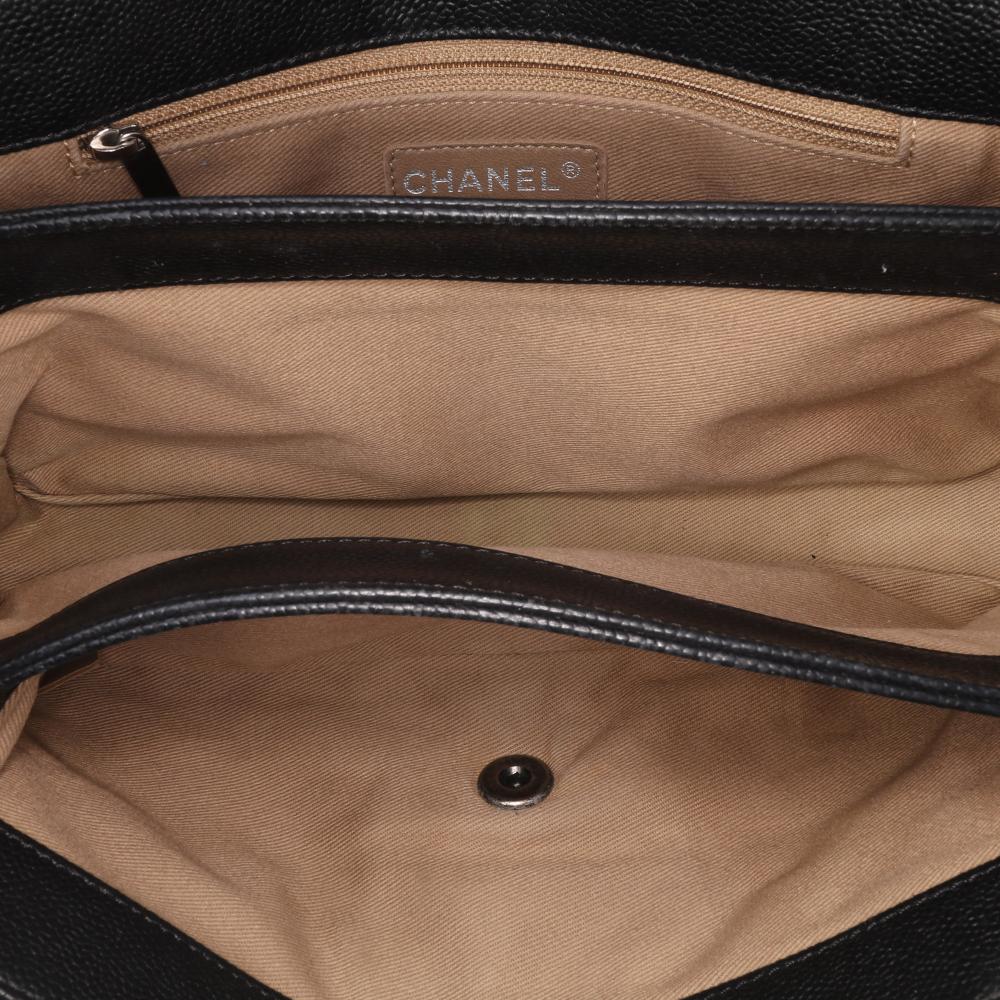 Black Leather Chanel Flap Bag