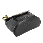 Black Leather Chanel Backpack