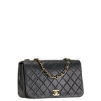 Black Leather Chanel Shoulder Bag