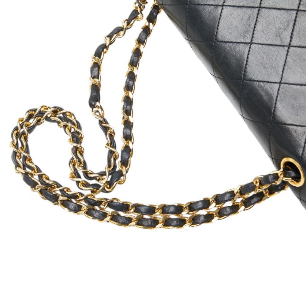 Black Leather Chanel Flap Bag