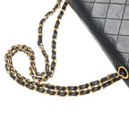 Black Leather Chanel Flap Bag
