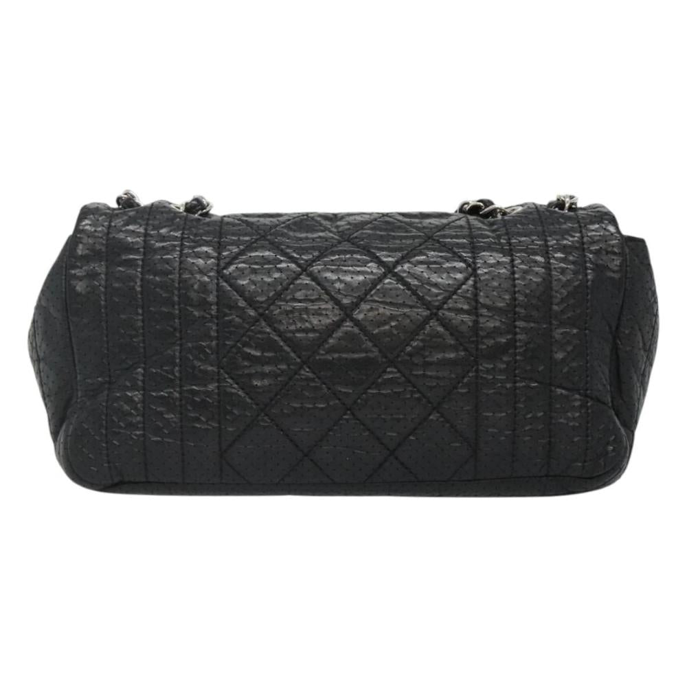 Black Leather Chanel Shoulder Bag