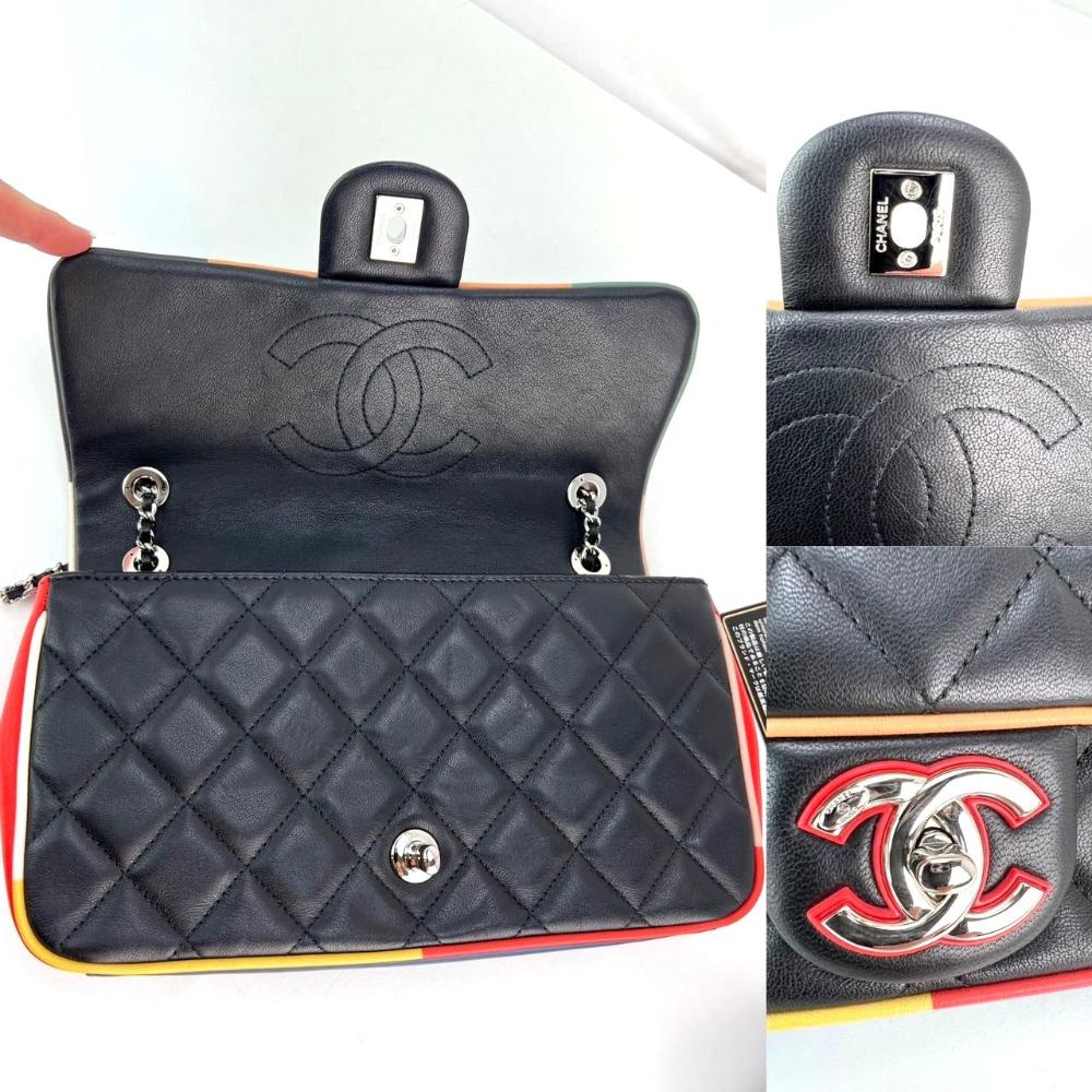 Black Leather Chanel Flap Bag